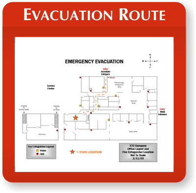 laminated evacuation map