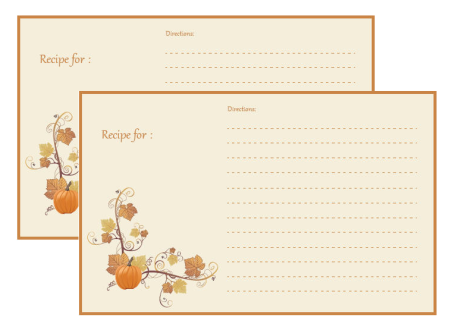 Thanksgiving Recipe Card